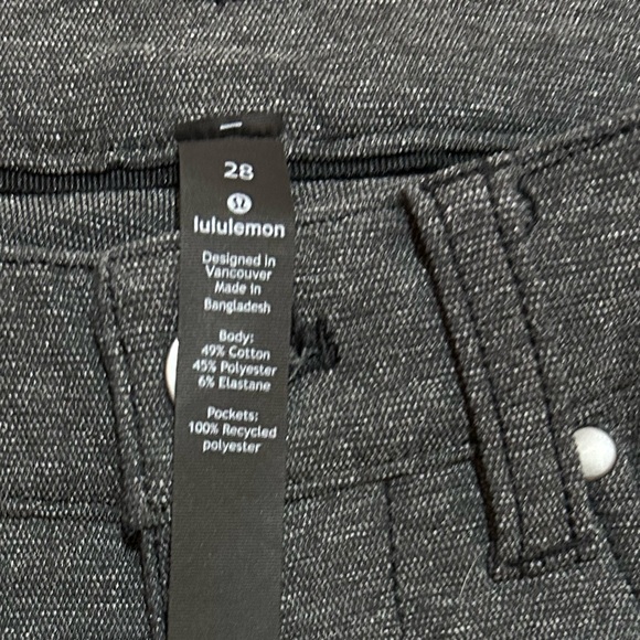 Lululemon ABC Pant Skinny Tech Canvas Heathered Black Size 28 - Picture 7 of 7